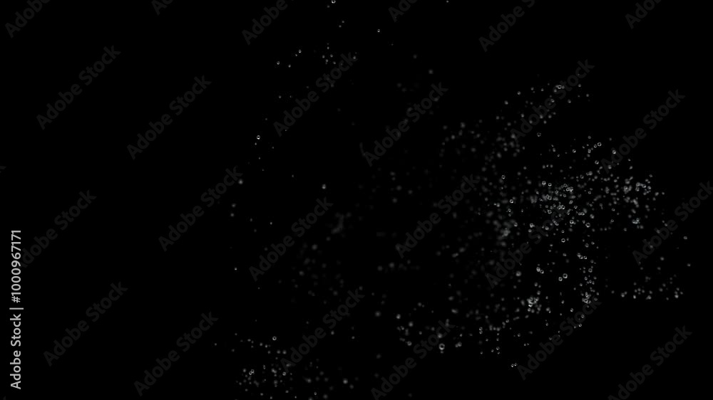 soap bubble pop burst explosion over dark black screen, with 4k colorful motion background, ready for compositing, isolated on black