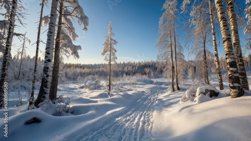 winter landscape with snow