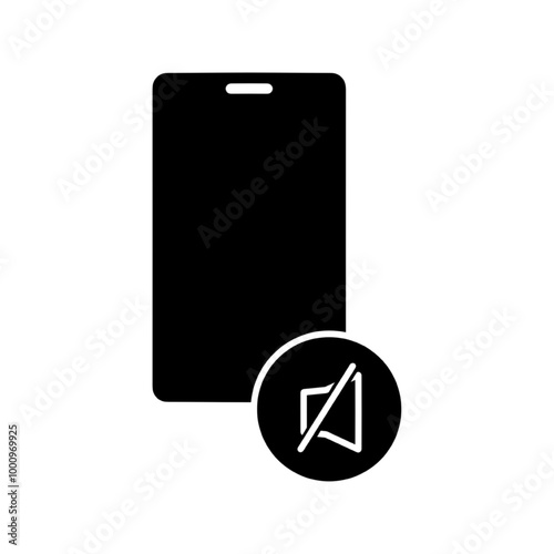 Silent mode, silence mobile phone icon, vector icon illustration, isolated on white