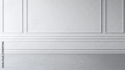 Elegant White Wall with Classic Molding