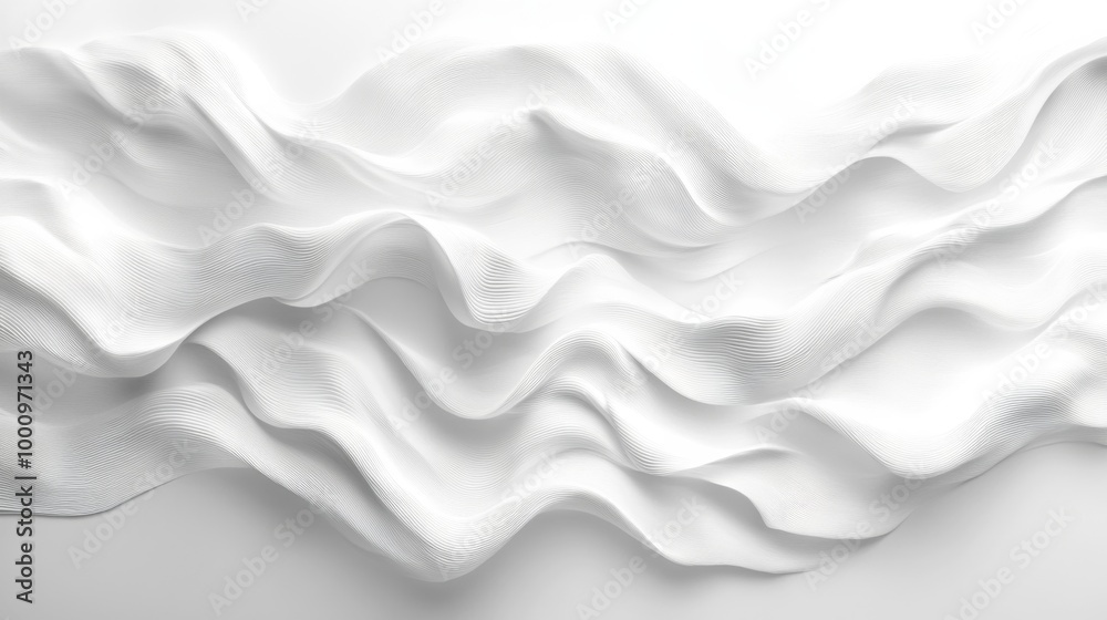 Obraz premium Abstract White Wavy Surface Background