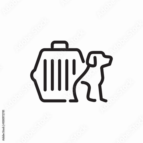 collapsible dog icon sign vector
