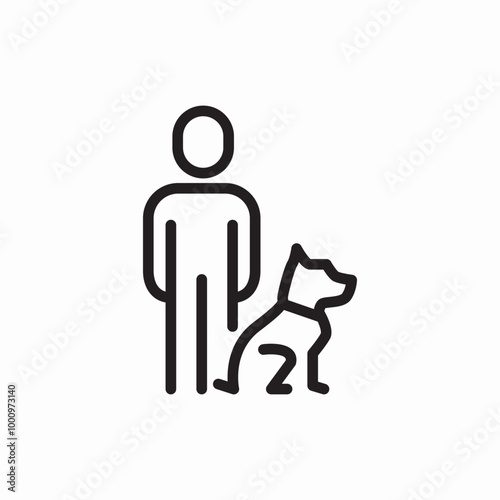 human and dog icon sign vector