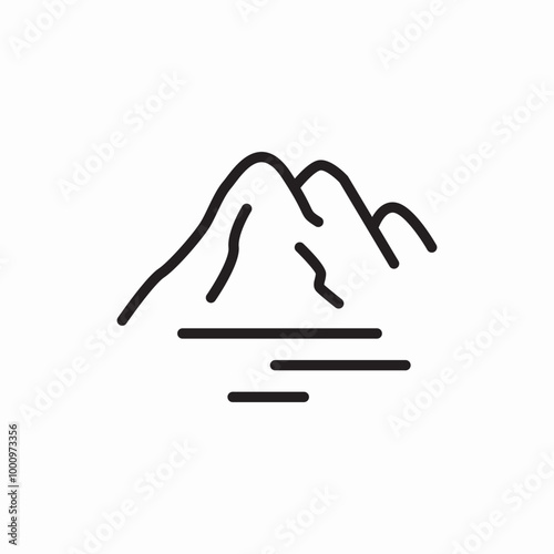 mountain hilly icon sign vector