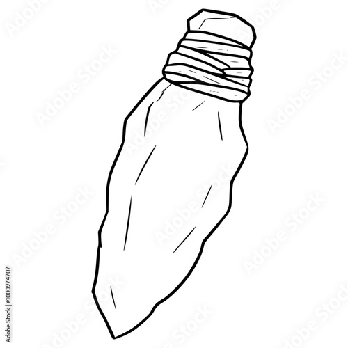 ancient stone knife illustration hand drawn outline vector