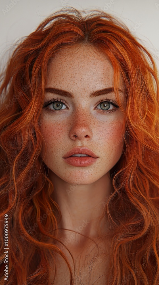 Beautiful Woman with Red Hair and Freckles - Portrait Photography Beautiful Woman with Red Hair and Freckles - Portrait Photography
