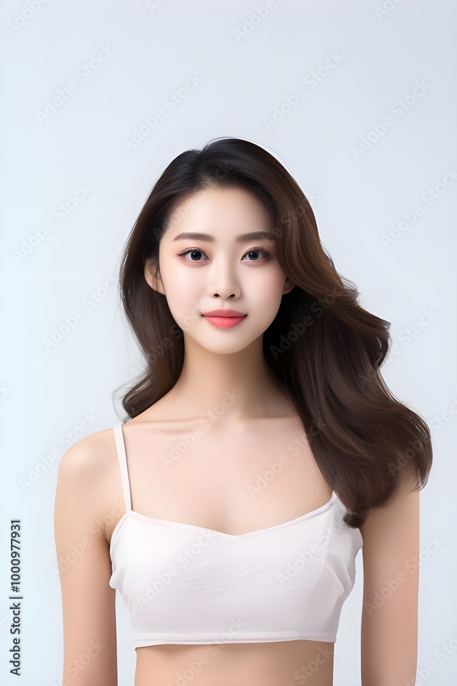 Elegant Portrait of a young Asian woman with Beautiful long hair. Elegant Portrait of a young Asian woman with Beautiful long hair.
