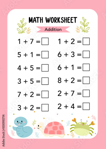 Math Worksheet educational how many activities for children. Learning addition, subtraction. Preschool printable worksheet activity, count and write the result. First grade worksheets. Teacher resourc photo