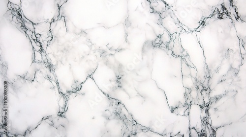 Elegant White Marble with Green Veins Background