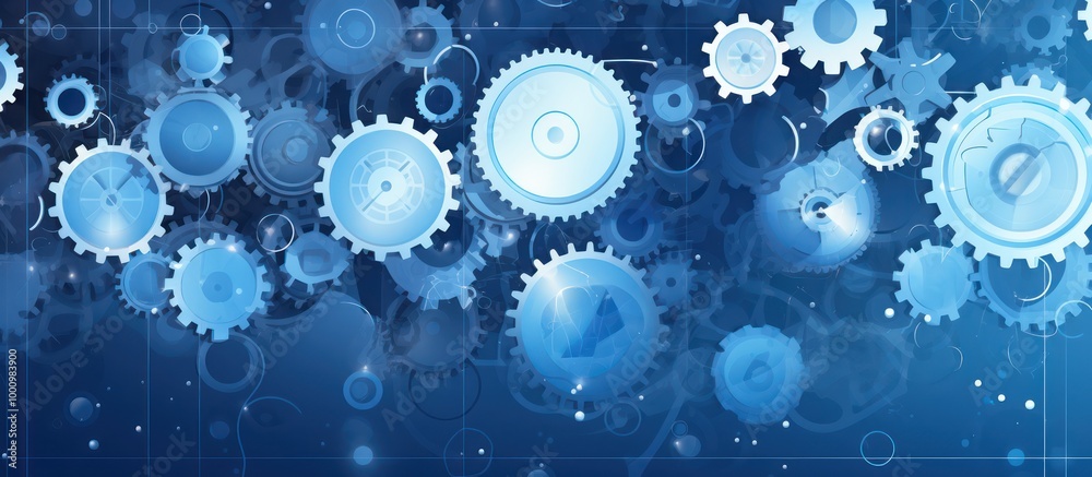 Abstract Blue Gears Background Abstract Blue Gears Background