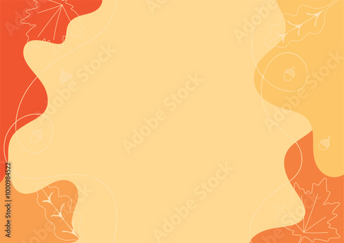 abstract organic shape background autumn season theme vector illustration nature wallpaper template