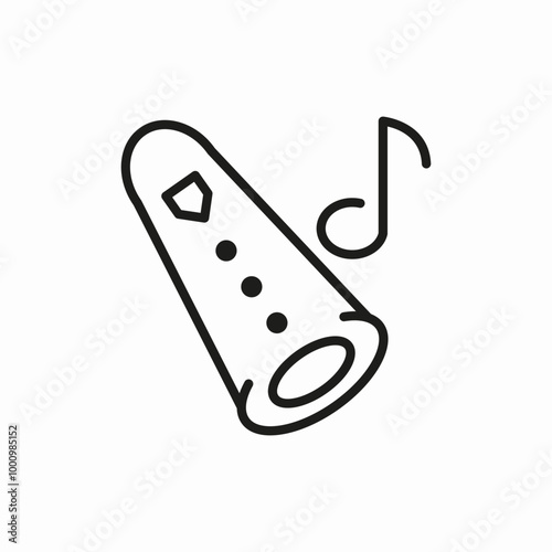 flute musical note icon sign vector