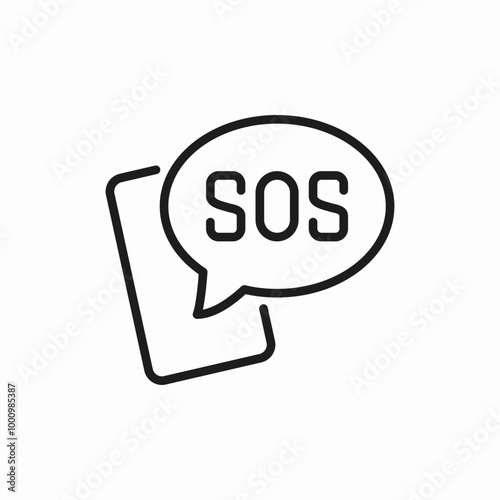 sos message bubble icon sign vector