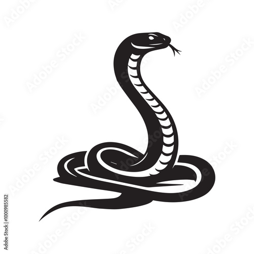 Wallpaper Mural Snake Vector illustration in black and white - Snake Reptile silhouette Design
 Torontodigital.ca