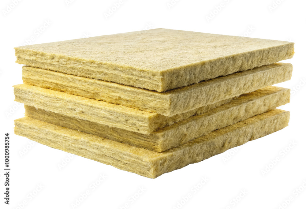 Fototapeta premium Stack of insulation boards isolated with transparent background.