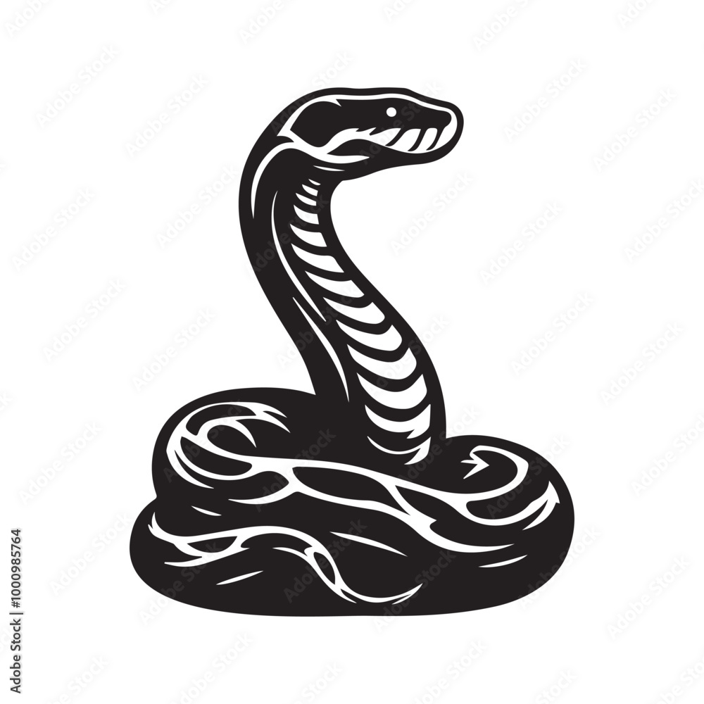 Snake Vector illustration in black and white - Snake Reptile silhouette Design
Snake Vector illustration in black and white - Snake Reptile silhouette Design