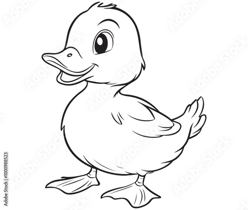 Duck and ducklings, Outline baby duck, Cute baby duck vector