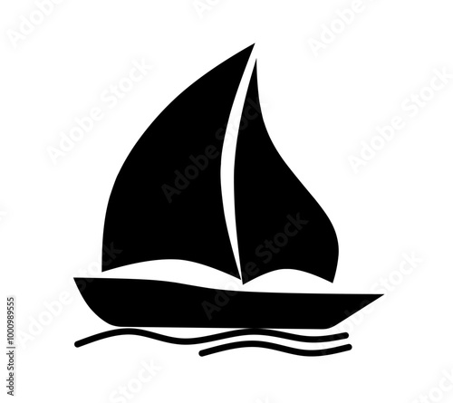 sailboat icon vector on white background