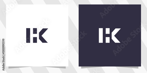 letter hk kh logo design vector photo