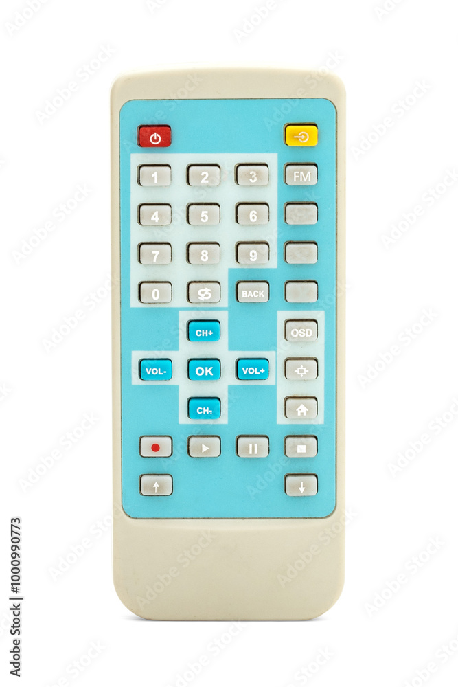 Old white television remote control design element Old white television remote control design element