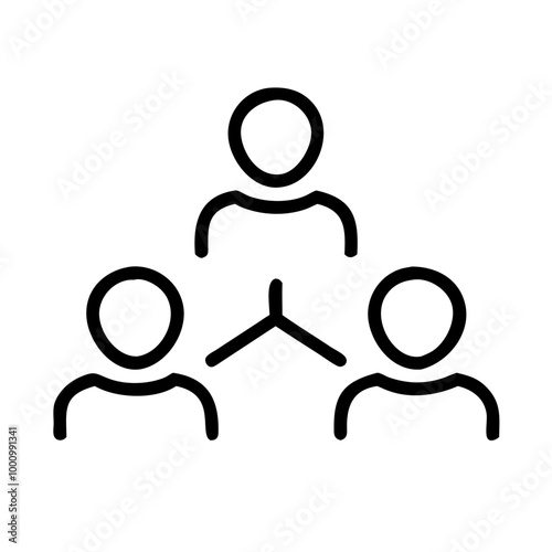 Business network icon representing teamwork and collaboration in marketing strategies