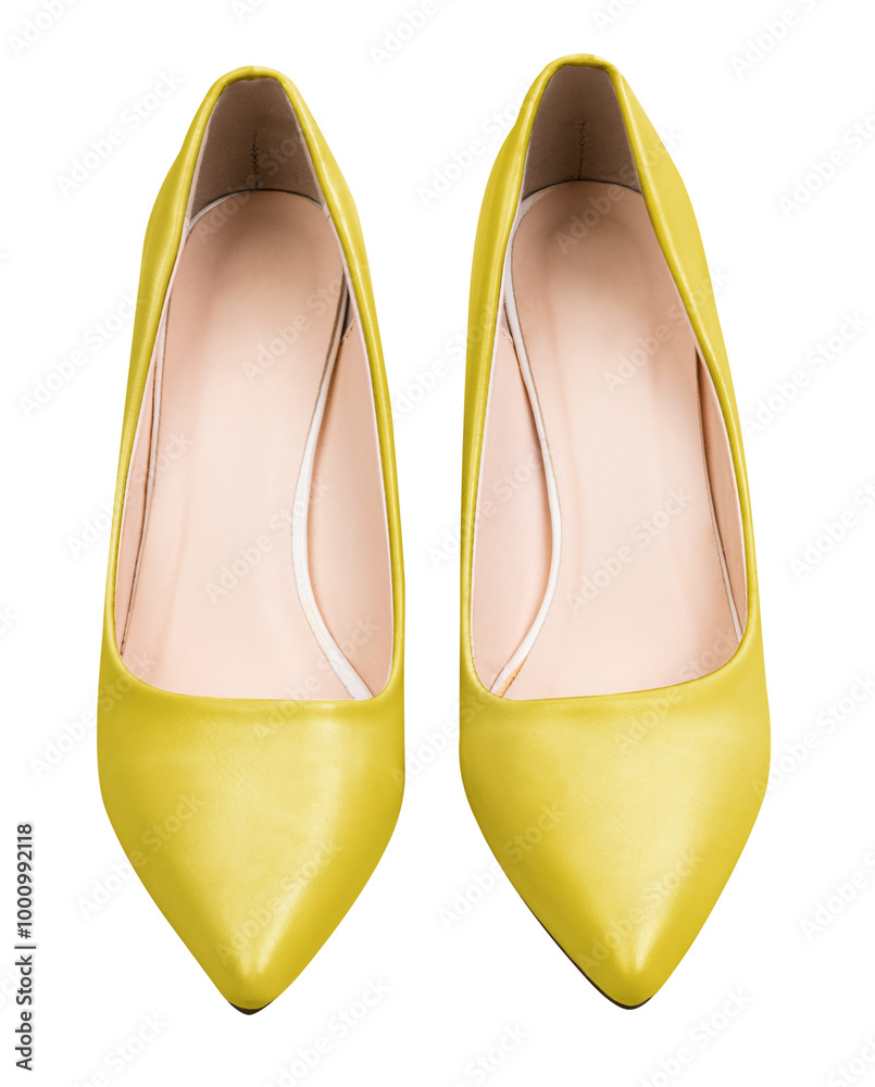 Yellow high heels png shoes, transparent background Yellow high heels png shoes, transparent background