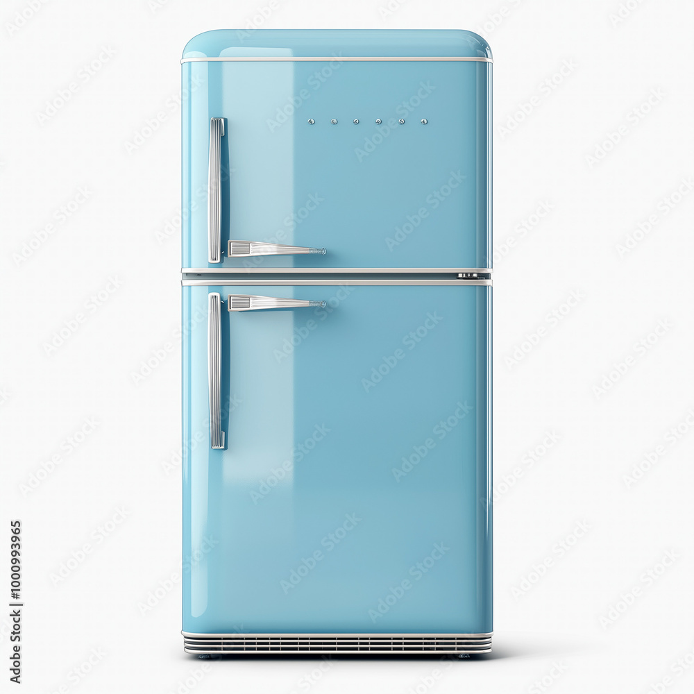 Blue pastel fridge with isolated background Blue pastel fridge with isolated background