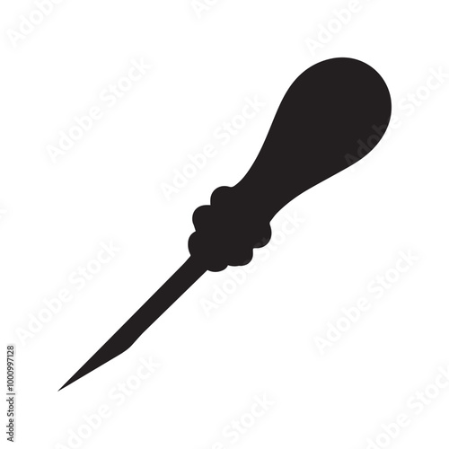 Tool Vector illustration in black and white - Work tool silhouette Clipart Design