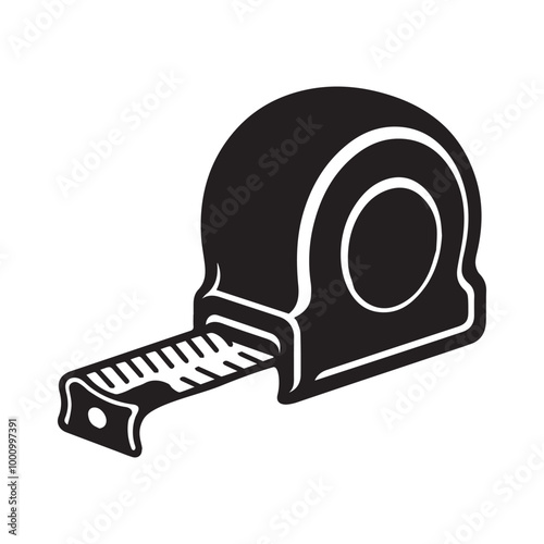Tool Vector illustration in black and white - Work tool silhouette Clipart Design