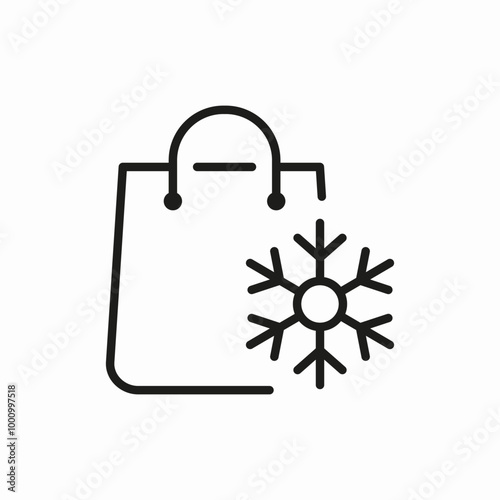 winter bag icon sign vector