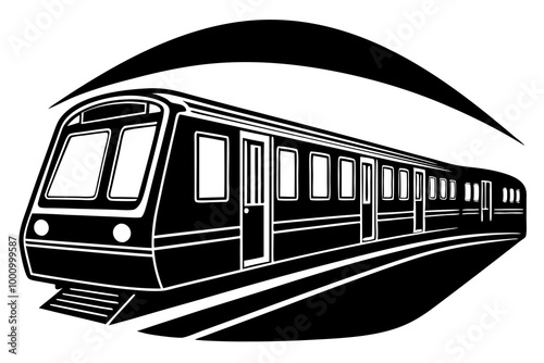 illustration of Subway black train silhouette vector Bogi