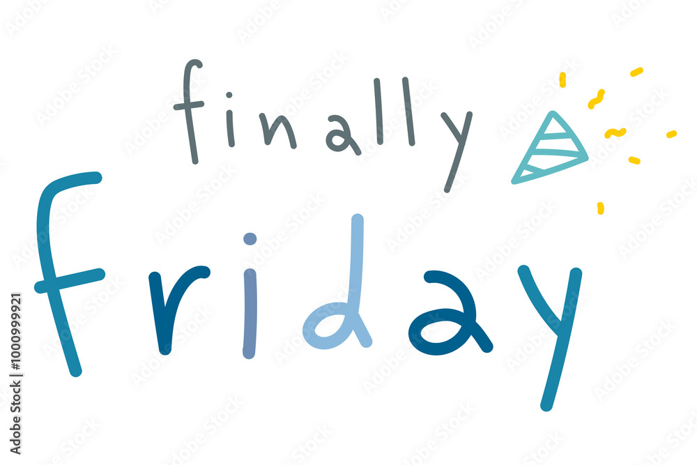 Αυτοκόλλητο Finally Friday weekday typography design element