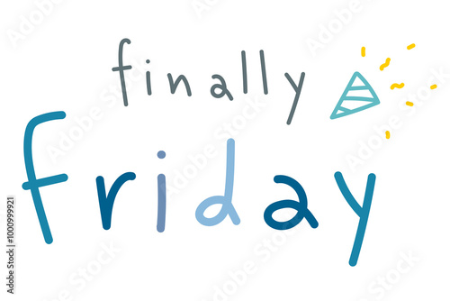 Bilde på lerret Finally Friday weekday typography design element