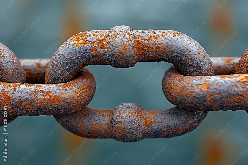 closeup of a rusty metal chain link showcasing the intricate textures and weathering of age against a neutral background emphasizing strength and durability closeup of a rusty metal chain link showcasing the intricate textures and weathering of age against a neutral background emphasizing strength and durability