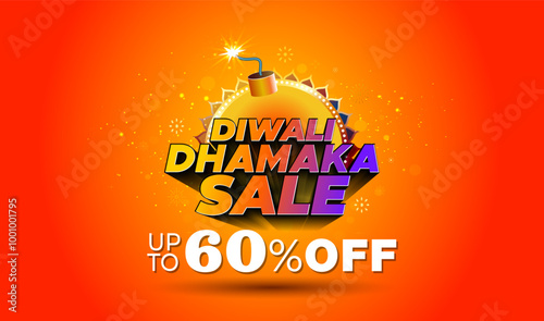 Diwali dhamaaka sale offer background and logo.