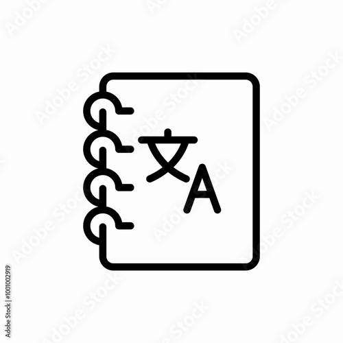 language translate notebook icon sign vector