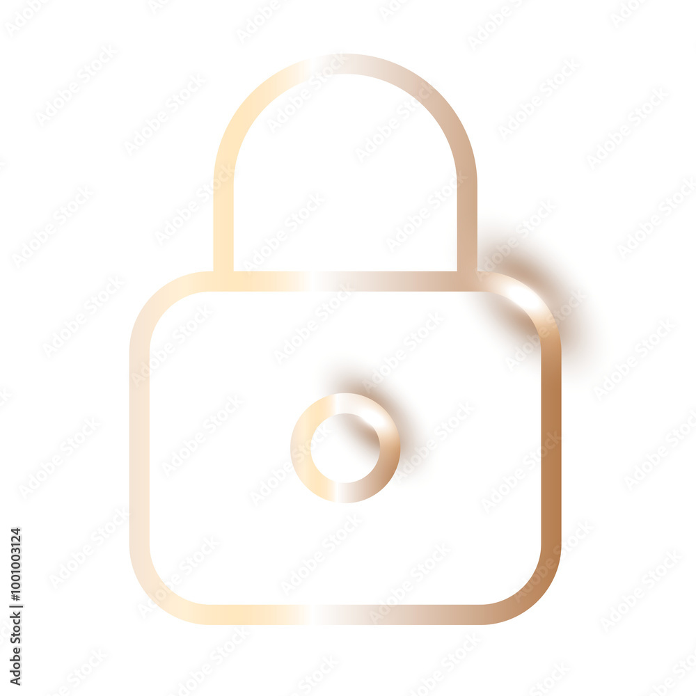 Lock feature png technology icon in gold on transparent background Lock feature png technology icon in gold on transparent background