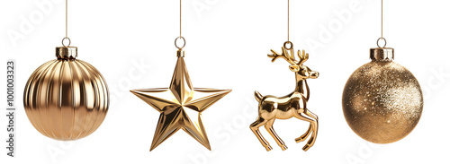 golden christmas ornaments decoration