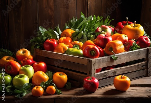 vibrant fresh produce arrangement clean display rich colors variety fruits vegetables, assortment, basket, bowl, bounty, bright, diverse, edible, gourmet