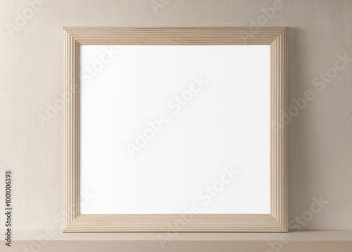 Picture frame mockup, minimal wall decor, transparent design