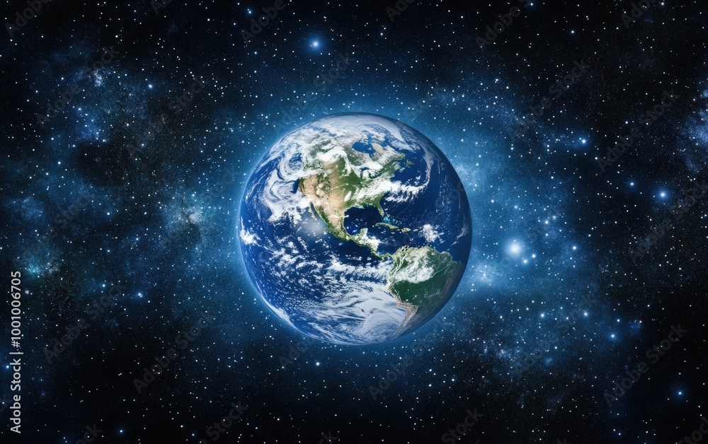 Stunning view of planet earth in space Stunning view of planet earth in space