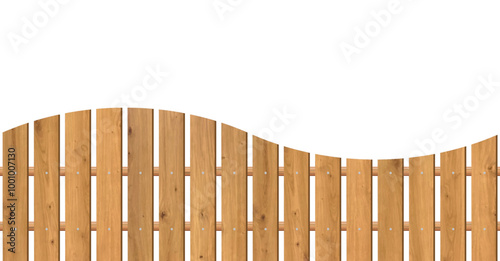 Wooden farm fence vector background. Realistic wavy dark wood picket with oak texture. Planks barrier for garden or field. Enclosure for country yard.