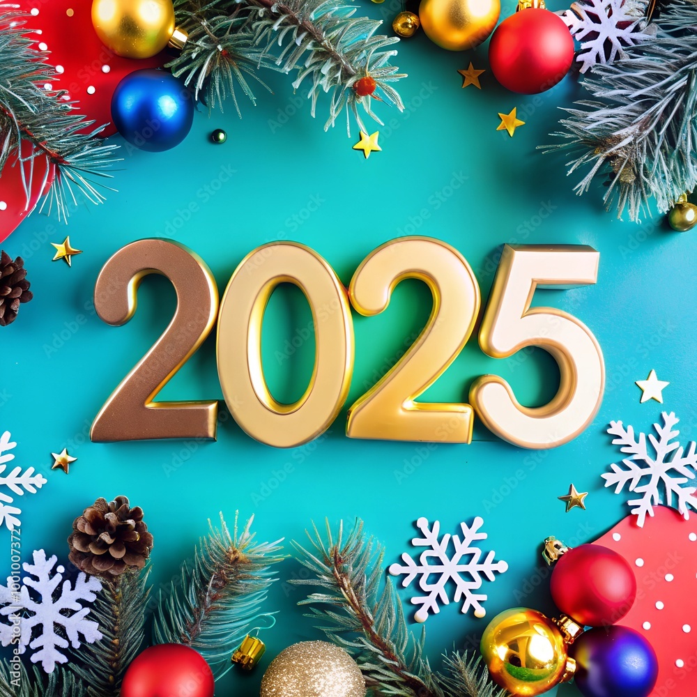 Happy New Year 2025 Greeting Card