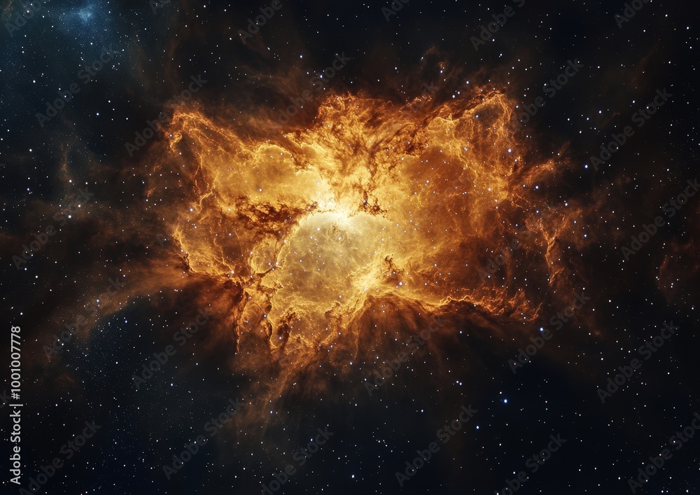 Obraz premium Vibrant cosmic explosion in deep space