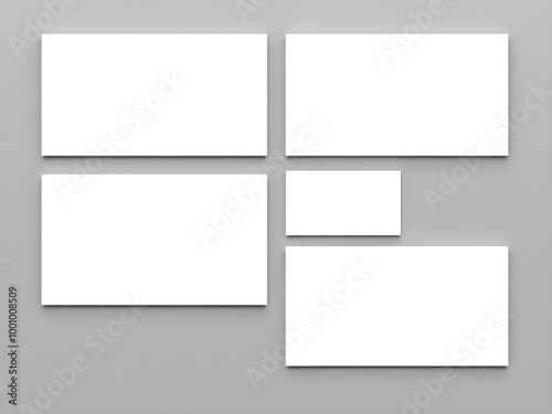 blank white business card mockup