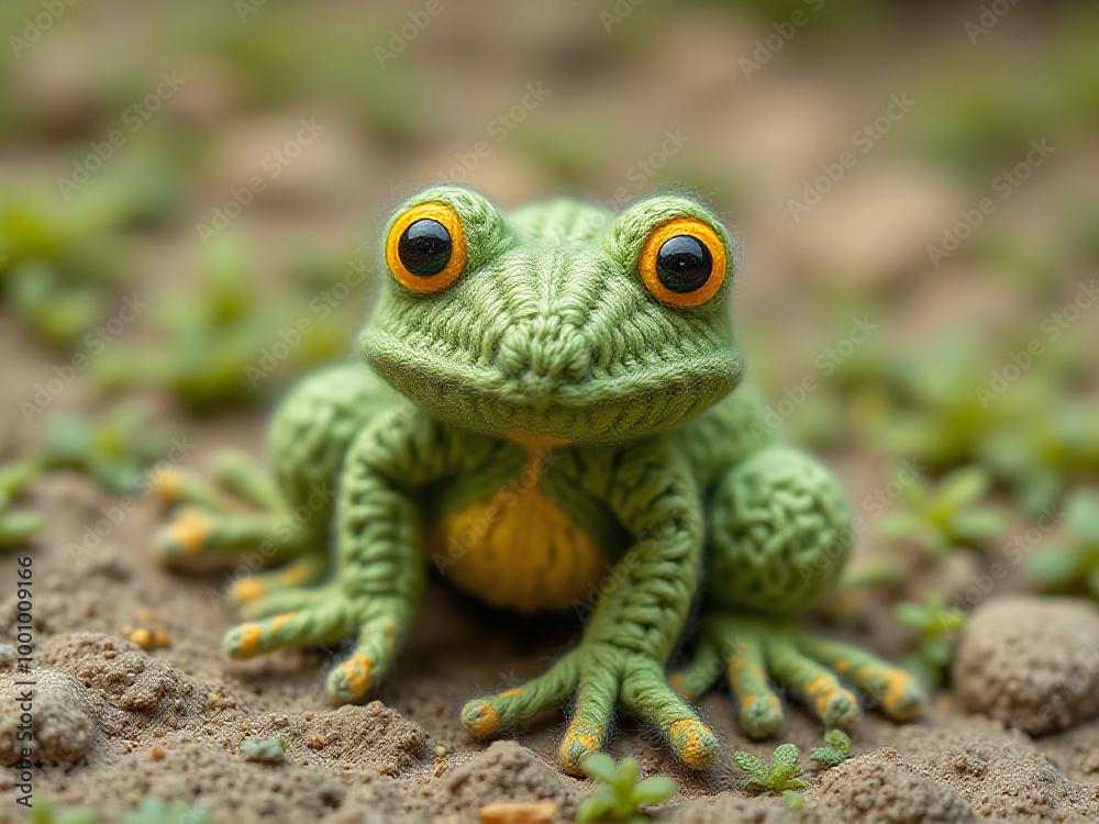 frog made by wool frog made by wool