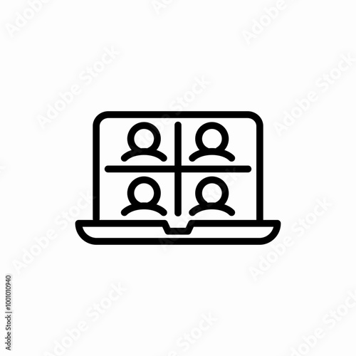 group video call icon sign vector