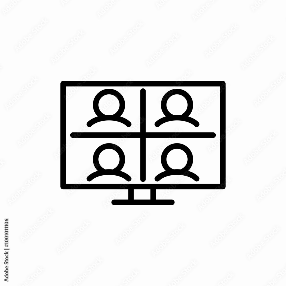 meeting on pc icon sign vector meeting on pc icon sign vector