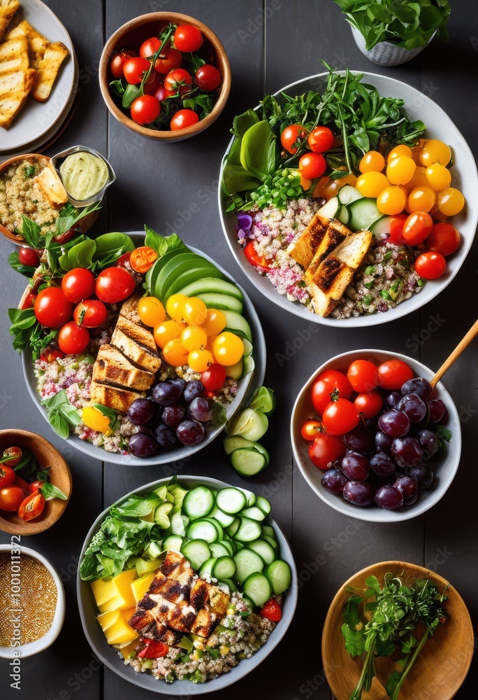 colorful vibrant allergy friendly meal display featuring fresh ingredients safe dining options various dietary needs, appetizing, bowl, bright, cheerful colorful vibrant allergy friendly meal display featuring fresh ingredients safe dining options various dietary needs, appetizing, bowl, bright, cheerful