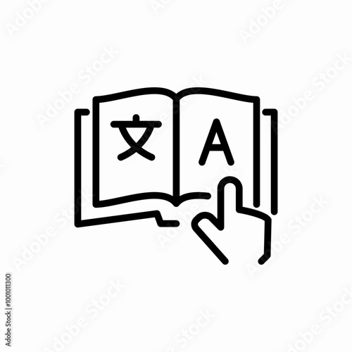 translate dictionary book icon sign vector